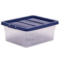 Contenitore multiuso Bankers Box - 32 x 40 x 17 cm - 15 L - PP - con coperchio blu - trasparente - Fellowes