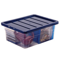 Contenitore multiuso Bankers Box - 32 x 40 x 17 cm - 15 L - PP - con coperchio blu - trasparente - Fellowes