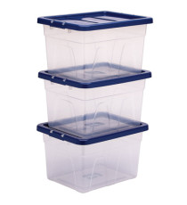 Contenitore multiuso Bankers Box - 37 x 40 x 24,5 cm - 22 L - PP - con coperchio blu - trasparente - Fellowes