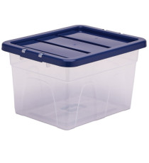 Contenitore multiuso Bankers Box - 37 x 40 x 24,5 cm - 22 L - PP - con coperchio blu - trasparente - Fellowes