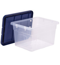 Contenitore multiuso Bankers Box - 37 x 40 x 24,5 cm - 22 L - PP - con coperchio blu - trasparente - Fellowes