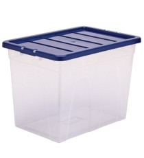 Contenitore multiuso Bankers Box - 38 x 56 x 41 cm - 64 L - PP - con coperchio blu - trasparente - Fellowes
