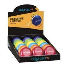 Correttore a nastro - 5 mm x 6 mt - colori assortiti - Colorosa - expo 18 pezzi Correttore a nastro - 5 mm x 6 mt - colori assortiti - Colorosa - expo 18 pezzi