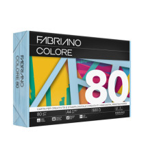 Carta Fabriano Colore - A4 - 80 gr - colori tenui celeste - Fabriano - conf. 500 fogli