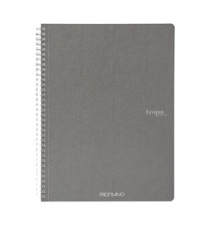 Maxiquaderno Ecoqua original - spiralato - A4 - 90 gr - 1 rigo - 70 fogli - antracite - Fabriano