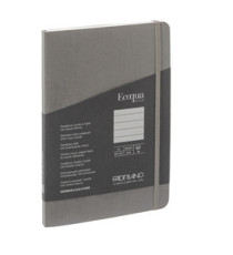 Taccuino Ecoqua Plus - con elastico - rilegatura cucita - A5 - 5 mm - 80 fogli - righe - artracite - Fabriano Taccuino Ecoqua Plus - con elastico - rilegatura cucita - A5 - 5 mm - 80 fogli - righe - artracite - Fabriano