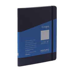 Taccuino Ecoqua Plus - con elastico - spiralato - A5 - 70 fogli - puntinato - blu scuro - Fabriano Taccuino Ecoqua Plus - con elastico - spiralato - A5 - 70 fogli - puntinato - blu scuro - Fabriano