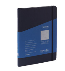Taccuino Ecoqua Plus - con elastico - spiralato - A5 - 70 fogli - puntinato - blu scuro - Fabriano Taccuino Ecoqua Plus - con elastico - spiralato - A5 - 70 fogli - puntinato - blu scuro - Fabriano
