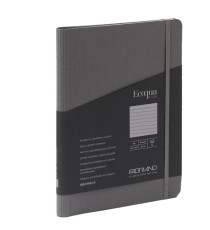 Taccuino Ecoqua Plus - con elastico - spiralato - A5 - 70 fogli - righe - antracite - Fabriano Taccuino Ecoqua Plus - con elastico - spiralato - A5 - 70 fogli - righe - antracite - Fabriano