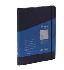 Taccuino Ecoqua Plus - con elastico - spiralato - A5 - 70 fogli - righe - blu scuro - Fabriano Taccuino Ecoqua Plus - con elastico - spiralato - A5 - 70 fogli - righe - blu scuro - Fabriano
