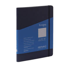 Taccuino Ecoqua Plus - con elastico - spiralato - A5 - 70 fogli - righe - blu scuro - Fabriano Taccuino Ecoqua Plus - con elastico - spiralato - A5 - 70 fogli - righe - blu scuro - Fabriano