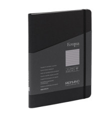 Taccuino Ecoqua Plus - con elastico - spiralato - A5 - 70 fogli - righe - nero - Fabriano Taccuino Ecoqua Plus - con elastico - spiralato - A5 - 70 fogli - righe - nero - Fabriano