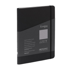 Taccuino Ecoqua Plus - con elastico - spiralato - A5 - 70 fogli - righe - nero - Fabriano Taccuino Ecoqua Plus - con elastico - spiralato - A5 - 70 fogli - righe - nero - Fabriano