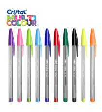 Penna a sfera Cristal Multicolor - punta 1,6mm - 10 colori assortiti  - Bic - conf. 20 pezzi Penna a sfera Cristal Multicolor - punta 1,6mm - 10 colori assortiti  - Bic - conf. 20 pezzi