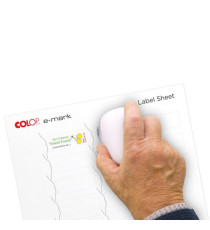 Etichette E-mark - 48 x 18 mm - 30 etichette per foglio - bianco - Colop - conf. 10 fogli Etichette E-mark - 48 x 18 mm - 30 etichette per foglio - bianco - Colop - conf. 10 fogli