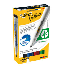 Marcatori Whiteboard Marker Velleda 1701 Recycled Bic - punta tonda 1,5mm - astuccio 4 colori  - Bic Marcatori Whiteboard Marker Velleda 1701 Recycled Bic - punta tonda 1,5mm - astuccio 4 colori  - Bic