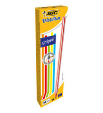 Matite grafite Evolution Stripes - gradazione HB - colori assortiti - Bic - scatola 12 pezzi