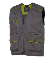 Gilet da lavoro PanostyleR M6GIL - sargia/poliestere/cotone - taglia L - grigio/verde - Deltaplus Gilet da lavoro PanostyleR M6GIL - sargia/poliestere/cotone - taglia L - grigio/verde - Deltaplus