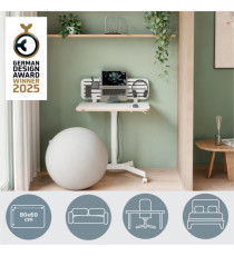 Scrivania Compatta pneumatica Sit-Stand - mobile - 80 x 60 x 75 cm - bianco - Leitz Scrivania Compatta pneumatica Sit-Stand - mobile - 80 x 60 x 75 cm - bianco - Leitz