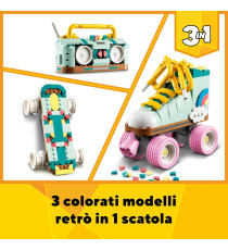 Lego Creator 3in1 - Pattino a rotelle retrò - Lego 31148 Trasformabile in Mini Skateboard o Radio Giocattolo Anni 8+ 342pz Lego Creator 3in1 - Pattino a rotelle retrò - Lego 31148 Trasformabile in Mini Skateboard o Radio Giocattolo Anni 8+ 342pz
