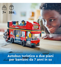 Lego City - Autobus turistico rosso a due piani - Lego 60407 con Veicolo in Stile Londinese e 5 Minifigure Anni 7+ 384pz Lego City - Autobus turistico rosso a due piani - Lego 60407 con Veicolo in Stile Londinese e 5 Minifigure Anni 7+ 384pz