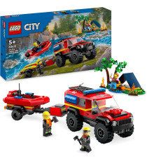 Lego City - Fuoristrada antincendio e gommone di salvataggio - Lego 60412 Rimorchio per Barca, 2 Vigili del Fuoco Anni 5+ 301pz Lego City - Fuoristrada antincendio e gommone di salvataggio - Lego 60412 Rimorchio per Barca, 2 Vigili del Fuoco Anni 5+ 301pz