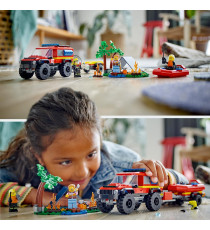 Lego City - Fuoristrada antincendio e gommone di salvataggio - Lego 60412 Rimorchio per Barca, 2 Vigili del Fuoco Anni 5+ 301pz Lego City - Fuoristrada antincendio e gommone di salvataggio - Lego 60412 Rimorchio per Barca, 2 Vigili del Fuoco Anni 5+ 301pz
