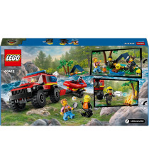 Lego City - Fuoristrada antincendio e gommone di salvataggio - Lego 60412 Rimorchio per Barca, 2 Vigili del Fuoco Anni 5+ 301pz Lego City - Fuoristrada antincendio e gommone di salvataggio - Lego 60412 Rimorchio per Barca, 2 Vigili del Fuoco Anni 5+ 301pz