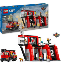 Lego City - Caserma dei pompieri e autopompa - Lego 60414 6 Minifigure, Cane e Accessori Anni 6+ 843pz Lego City - Caserma dei pompieri e autopompa - Lego 60414 6 Minifigure, Cane e Accessori Anni 6+ 843pz