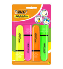 Evidenziatore Flat  - punta a scalpello - tratto da 1,2mm-4,6mm - colori assortiti fluo - Bic - astuccio 4 pezzi Evidenziatore Flat  - punta a scalpello - tratto da 1,2mm-4,6mm - colori assortiti fluo - Bic - astuccio 4 pezzi