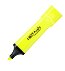 Evidenziatore Flat  - punta a scalpello - tratto da 1,2mm-4,6mm - giallo - Bic - conf. 12 pezzi