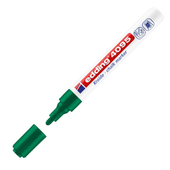 Marcatore a gesso liquido 4095 - punta tonda - da 2 a 3mm - colori assortiti - Edding - astuccio 4 pezzi