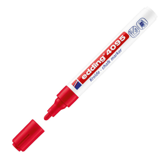 Marcatore a gesso liquido 4095 - punta tonda - da 2 a 3mm - colori assortiti - Edding - astuccio 4 pezzi