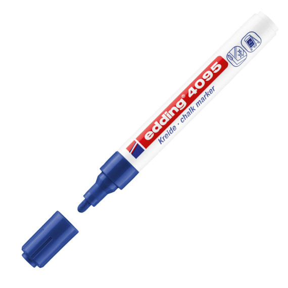 Marcatore a gesso liquido 4095 - punta tonda - da 2 a 3mm - colori assortiti - Edding - astuccio 4 pezzi