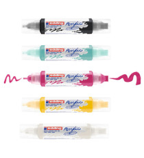 Marcatore permanente acrilico 5400 - doppia punta - colori assortiti - Edding - conf. 5 pezzi