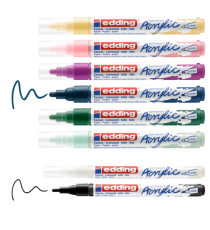 Marcatore permanente acrilico Start Easy Set Nordic - punta tonda fine e media - colori assortiti - Edding - conf. 8 pez Marcatore permanente acrilico Start Easy Set Nordic - punta tonda fine e media - colori assortiti - Edding - conf. 8 pez