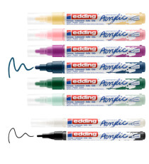 Marcatore permanente acrilico Start Easy Set Nordic - punta tonda fine e media - colori assortiti - Edding - conf. 8 pez Marcatore permanente acrilico Start Easy Set Nordic - punta tonda fine e media - colori assortiti - Edding - conf. 8 pez