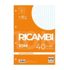 Ricambi forati Quaxima - A4 - 10 mm - 80 gr - 40 fogli - Pigna Ricambi forati Quaxima - A4 - 10 mm - 80 gr - 40 fogli - Pigna