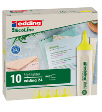 Evidenziatore 24 EcoLine - punta scalpello - da 2 a 5 mm  - giallo - Edding Evidenziatore 24 EcoLine - punta scalpello - da 2 a 5 mm  - giallo - Edding