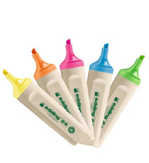 Evidenziatore 24 EcoLine - punta scalpello - da 2 a 5 mm - colori assortiti - Edding - astuccio 4 pezzi