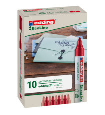 Marcatore permanente 21 Ecoline - punta conica -  da 1,5 a 3 mm - rosso - Edding