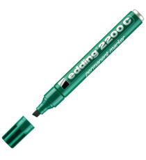 Marcatore permanente 2200C - punta a scalpello - da 1 a 5 mm - verde  - Edding