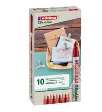 Marcatore permanente 25 Ecoline - punta tonda 1.0 mm - rosso - Edding