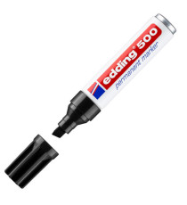 Marcatore permanente 500 - punta scalpello - da 2 a 7 mm - nero - Edding Marcatore permanente 500 - punta scalpello - da 2 a 7 mm - nero - Edding