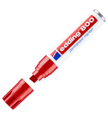 Marcatore permanente 800 - punta scalpello - da 4 a 12 mm - rosso - Edding