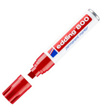 Marcatore permanente 800 - punta scalpello - da 4 a 12 mm - rosso - Edding