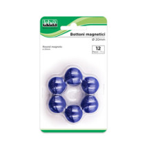 Bottoni magnetici - diametro 2 cm - blu - Lebez - blister 12 pezzi Bottoni magnetici - diametro 2 cm - blu - Lebez - blister 12 pezzi