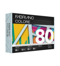 Carta Fabriano Colore - A3 - 80 gr - colori tenui celeste chiaro - Fabriano - conf. 250 fogli