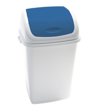 Pattumiera con coperchio basculante Rif - 44x33x68 cm - 50 L - bianco/blu - Medial Pattumiera con coperchio basculante Rif - 44x33x68 cm - 50 L - bianco/blu - Medial