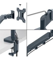 Braccio salvaspazio - per 1 monitor - grigio scuro - Leitz Braccio salvaspazio - per 1 monitor - grigio scuro - Leitz